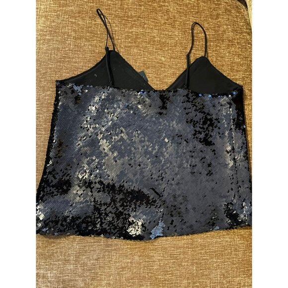 Express Black Sequin Camisole Top W/Adjustable Straps M NWT - Picture 6 of 9